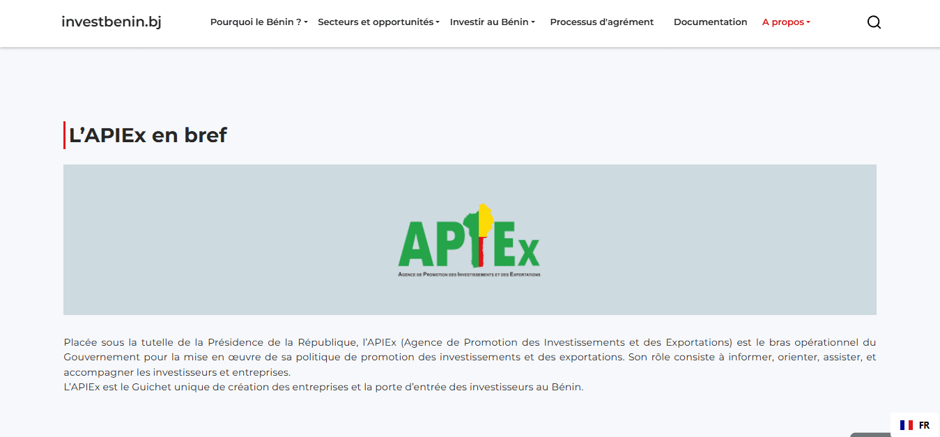 APIEX : Agence de Promotion des Investissements et des Exportations