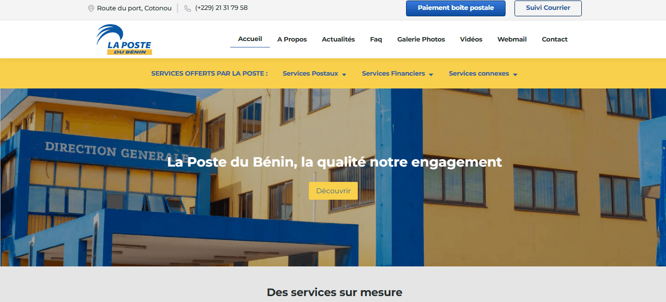 La Poste du Bénin : modernisation du suivi de colis