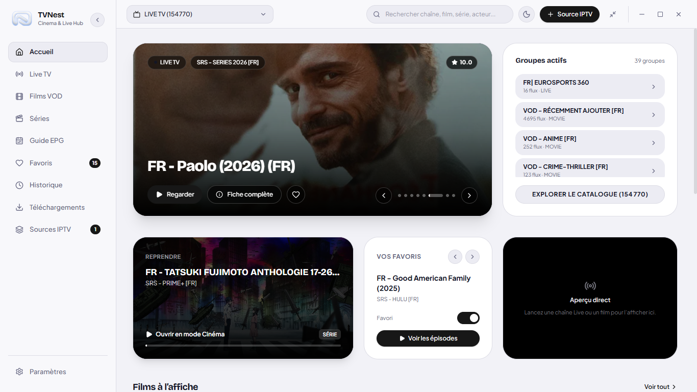 TVNest : le direct, les films et les séries sur ordinateur